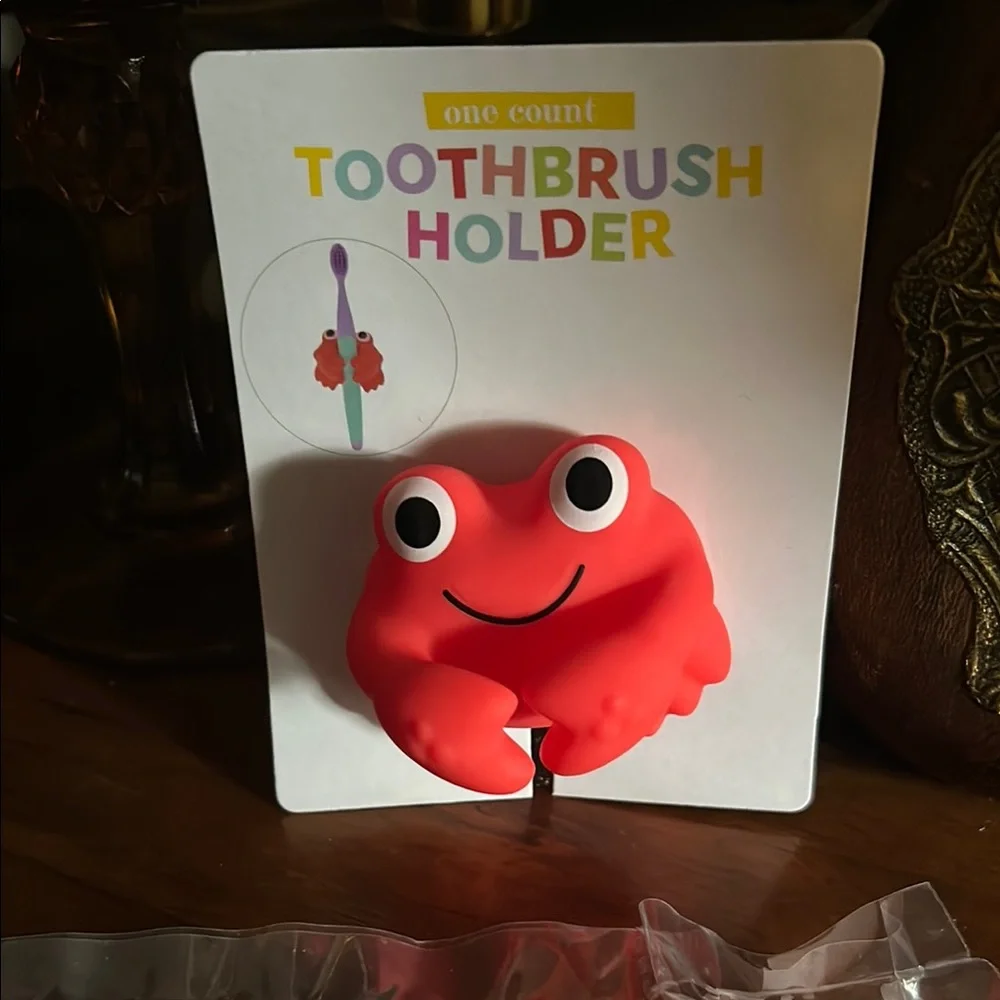 Red Crab Toothbrush Holder and Toothpaste Squeezer & Cap Topper
